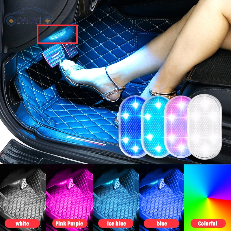 Luz Ambiente Automotiva Iluminação Interior LED para Carro USB Recarregável De Teto Com sensor