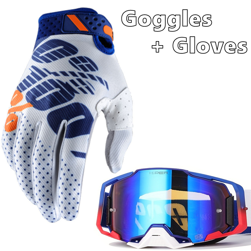 100 % Motocross Óculos De Proteção/Ciclismo Lente Para Capacete + Luvas Offroad
