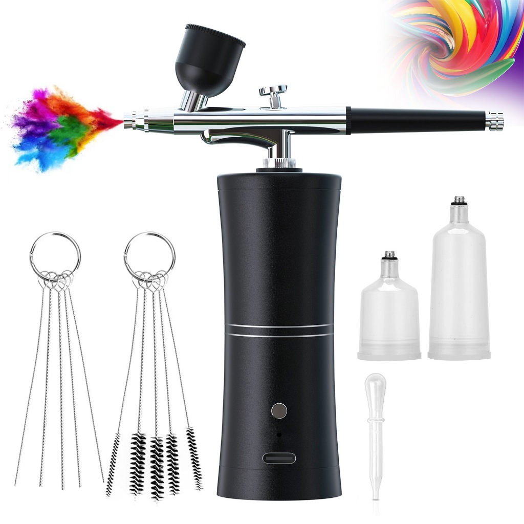 1 Conjunto Kit Aerógrafo Recarregável De Compressor Sem Fio