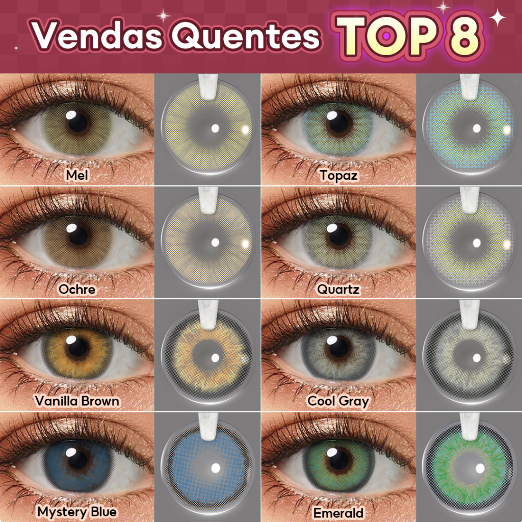 Lentes De Contato Coloridas Magister Hidrocor Aparência Natural Uso Para Maquiagem 1 Par