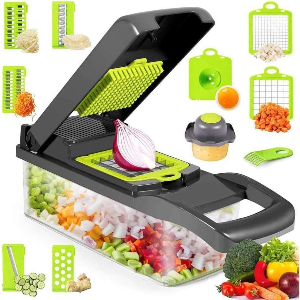 haosin Cortador Multifuncional Aço Inoxidável 16 Em 1 Fatiador De Cozinha Profissional