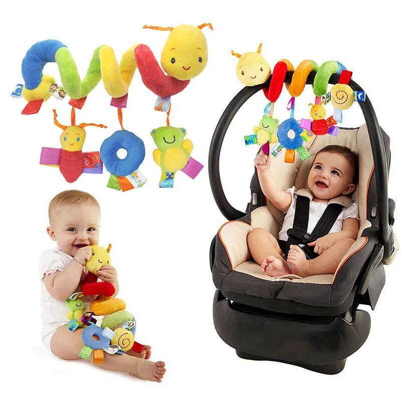 1pcs Mobile Centopeia Espiral Ideal Carrinho Bebê Conforto Berço Com Barulho de Chocalho pode ser lavado
