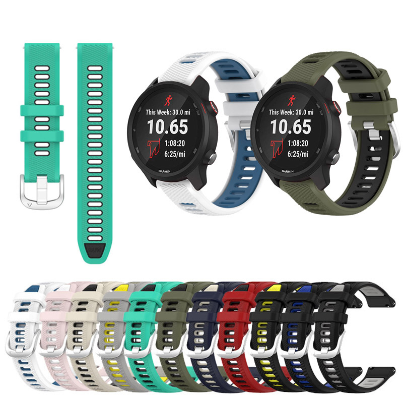 Para Garmin venu 2 3 2s 3S Vivoactive 3 4 5 6 165 265 255 245 645 570 970 Esportes Pulseira De silicone Dupla Cor Cinta