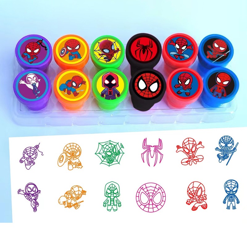 12 Selos De Super-Heróis Do Homem-Aranha , Presentes De Aniversário Para Crianças , Desenhos Animados Natal Meninos , De