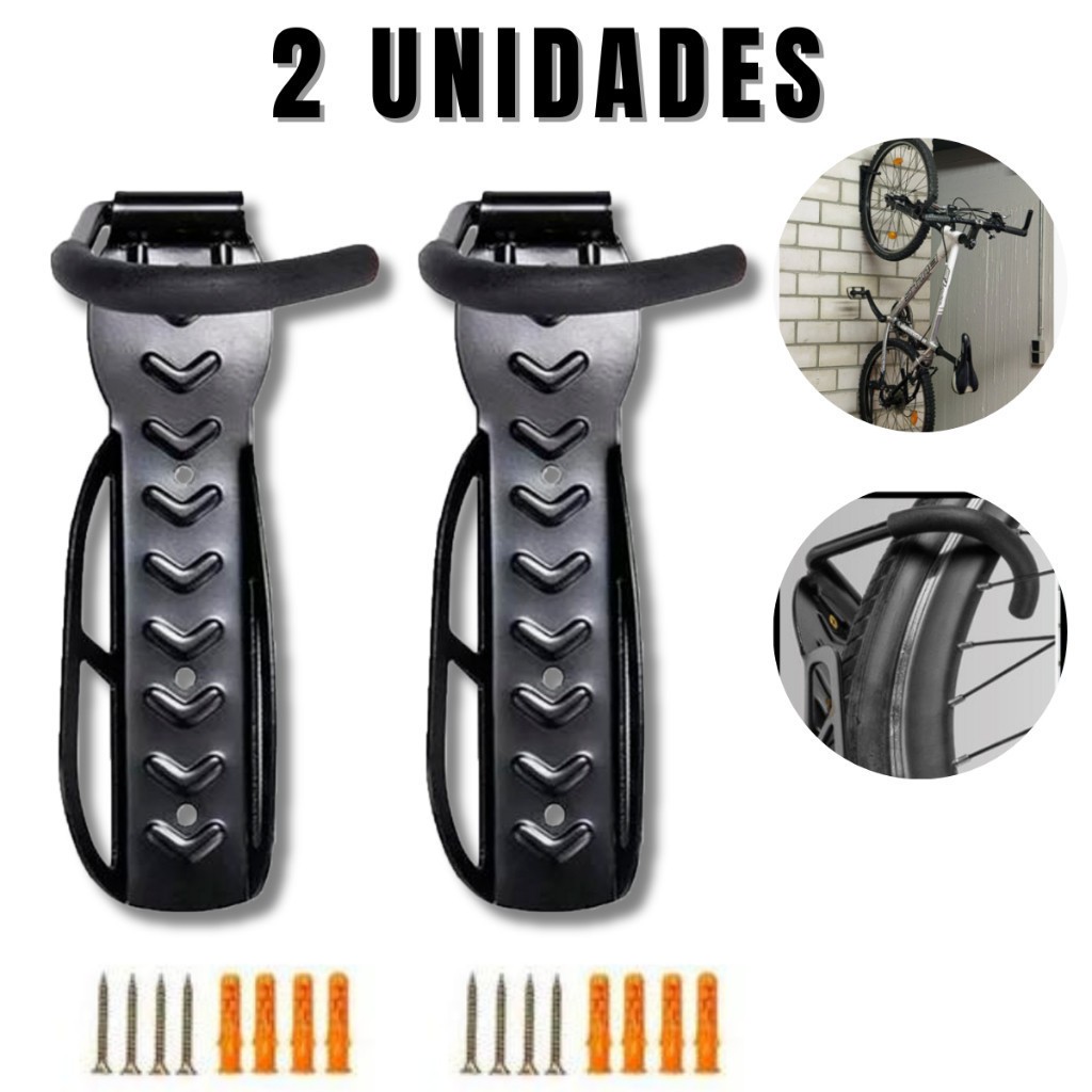 Conjunto de Suportes de Parede para Bicicleta (2 Peças) – Durável e Econômico em Espaço