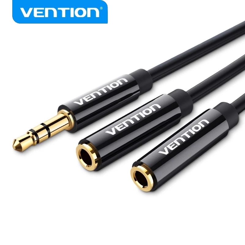 VENTION Headphone Splitter 3.5mm Audio Stereo Y Splitter Extension Cable Male to Dual Female Headphone Aux Jack Adapter