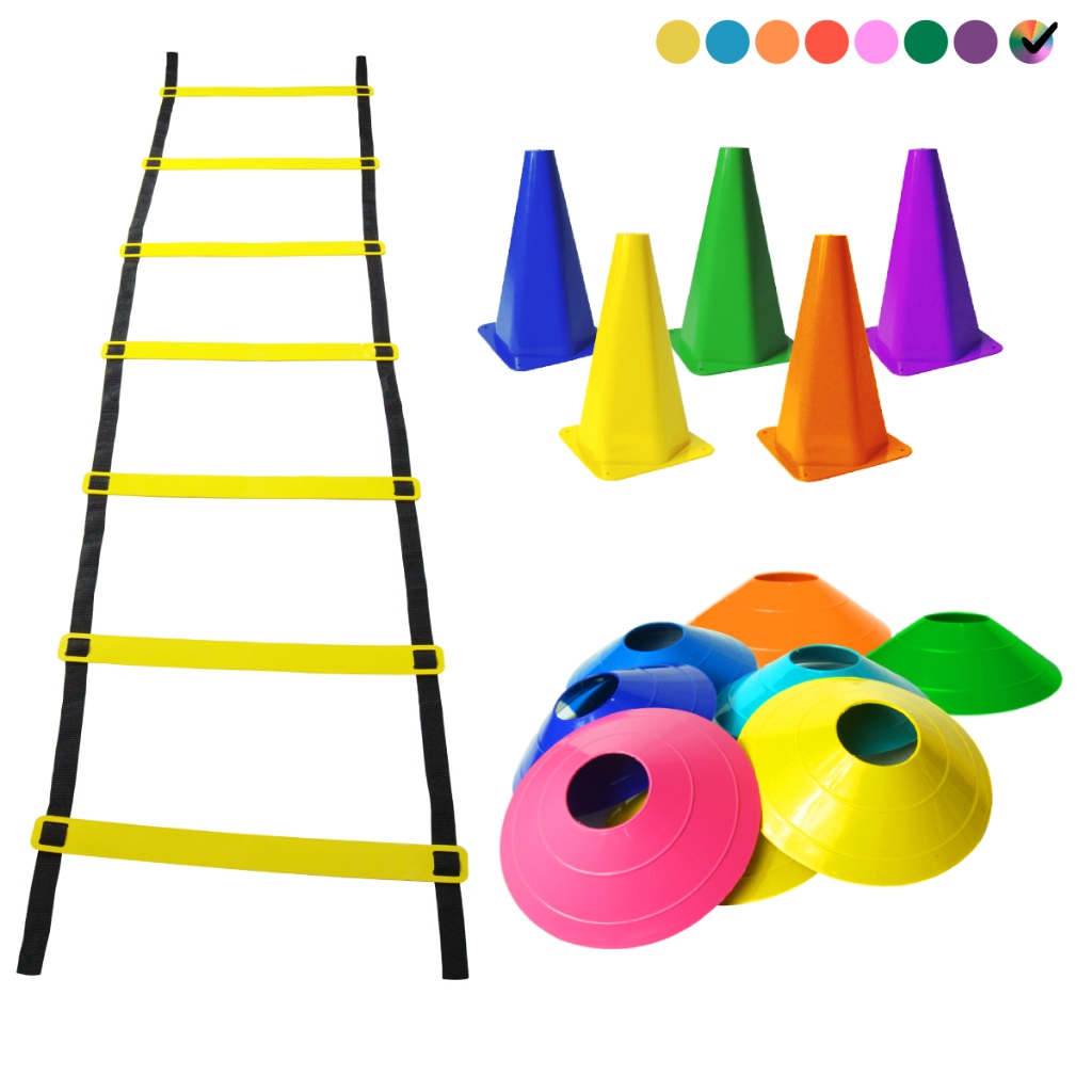 Escada de treinamento de agilidade Kit Funcional Agilidade 5 Chapéus + 5 Cones e Escada
