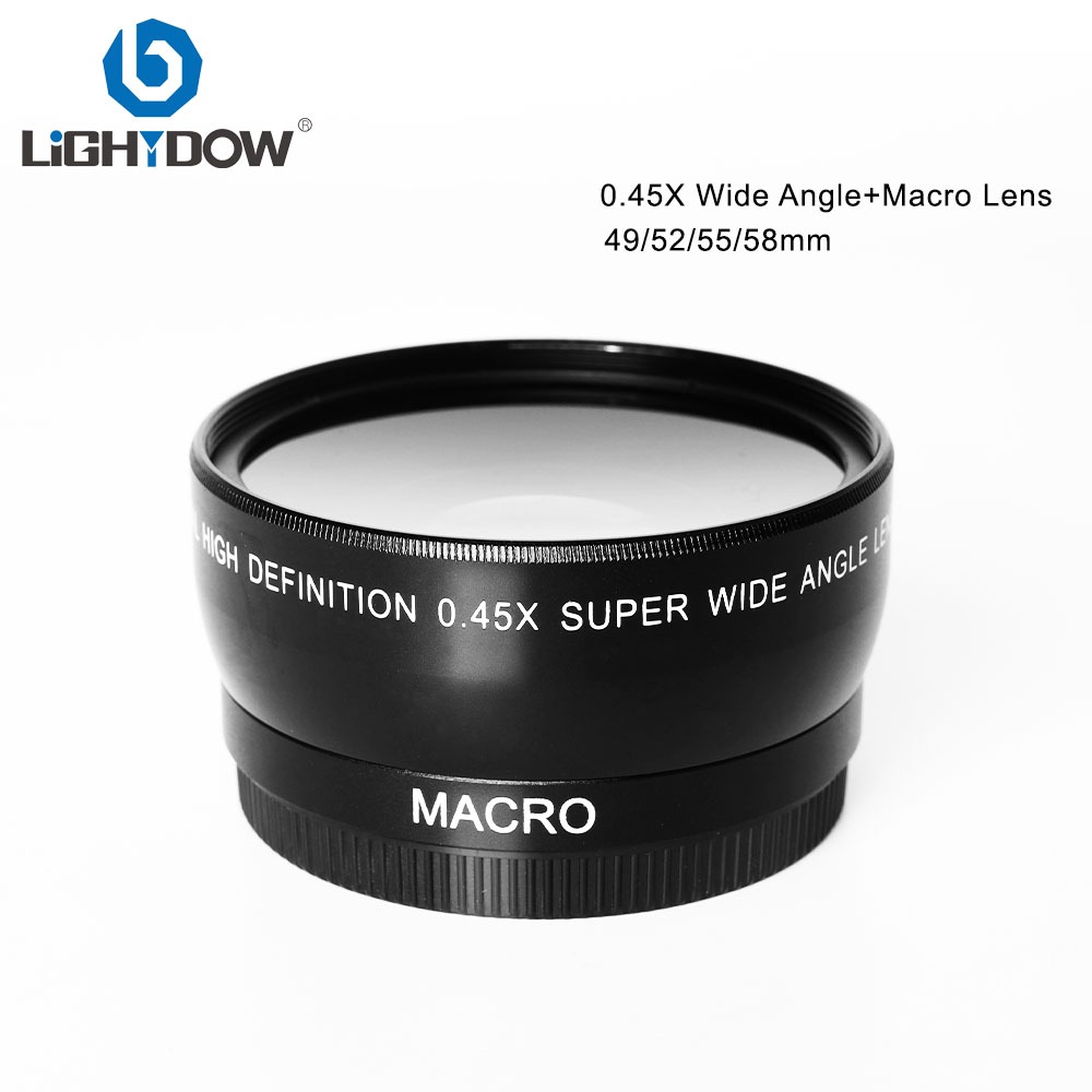 Lente Lightdow 0,45x De Ângulo Amplo + Macro Para Canon Nikon Sony DSLR