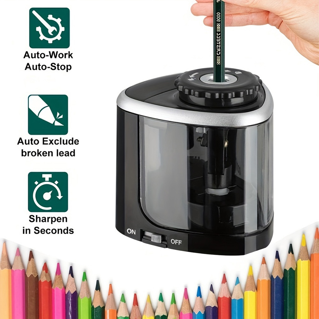 Apontador elétrico automático de mesa, adequado para uso em escolas, estudantes e escritórios(adequado para 6-8 mm)