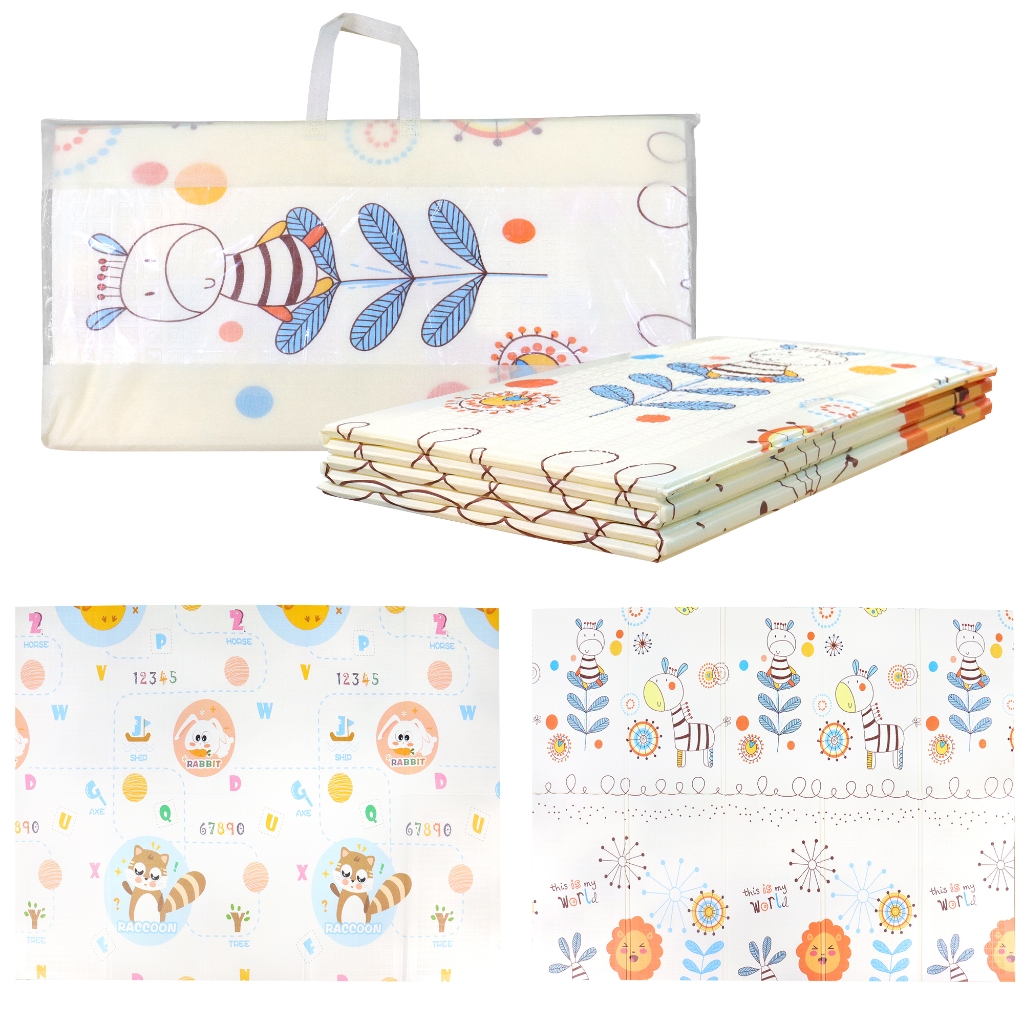 200x150cm/180x120cm Tapete Tatame Infantil Tapete Dupla Face Antiderrapante Espuma Tapete com Armazenamento Bolsa