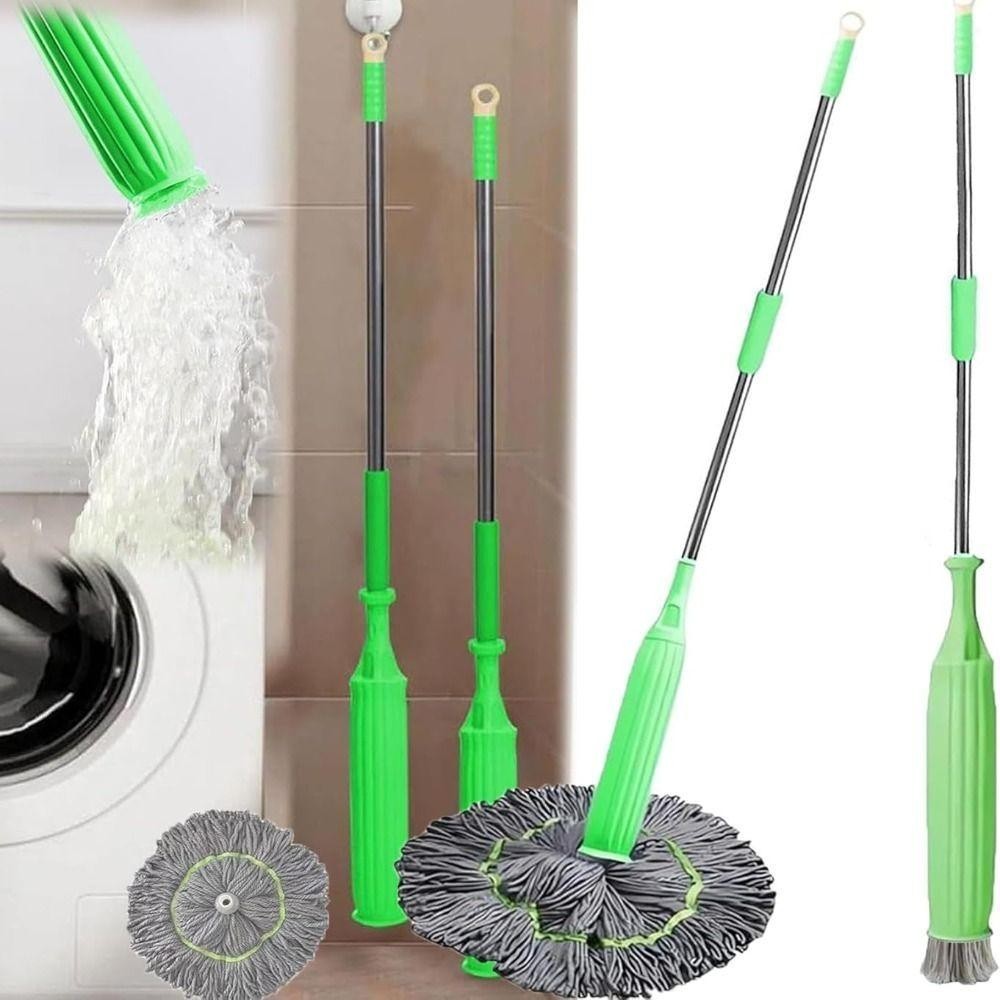 haosin 2 Em 1 Esfregão Giratório Automático Verde Do Desidratação Para Limpeza De Microfibra Premium
