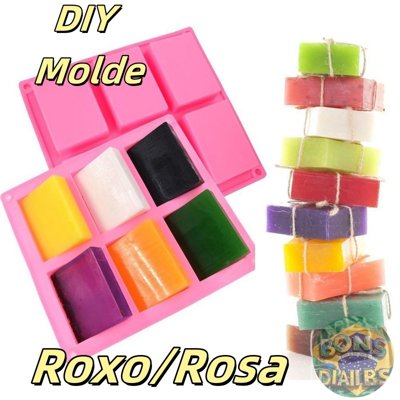 Forma Molde De Silicone Para Fazer Sabonete 90g Formato Oval e Retangular
