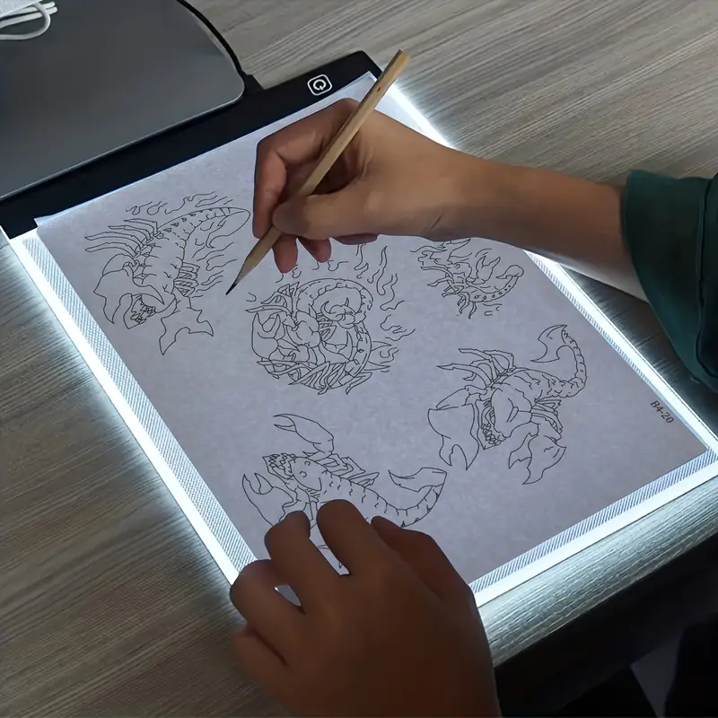 mesa luz led a4 para desenho para transposição em led 03 tons