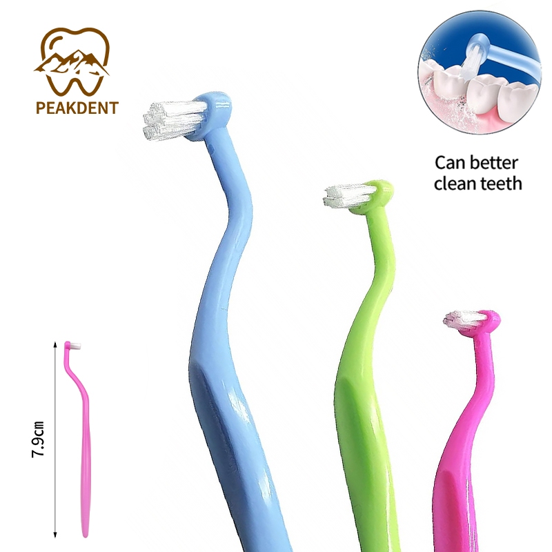 Cotovelo Único Pacote Cabeça Escova De Dentes Correção Cintas Pequeno Apontado Cerdas Macias Adulto Crianças Higiene ora