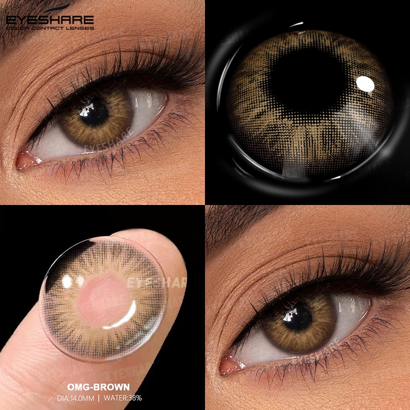 EYESHARE 1 Par (2 Unidades) Envio Do Brasil Lentes Da Moda Série OMG De Contato Marrons Masculinas E Femininas Cosmética