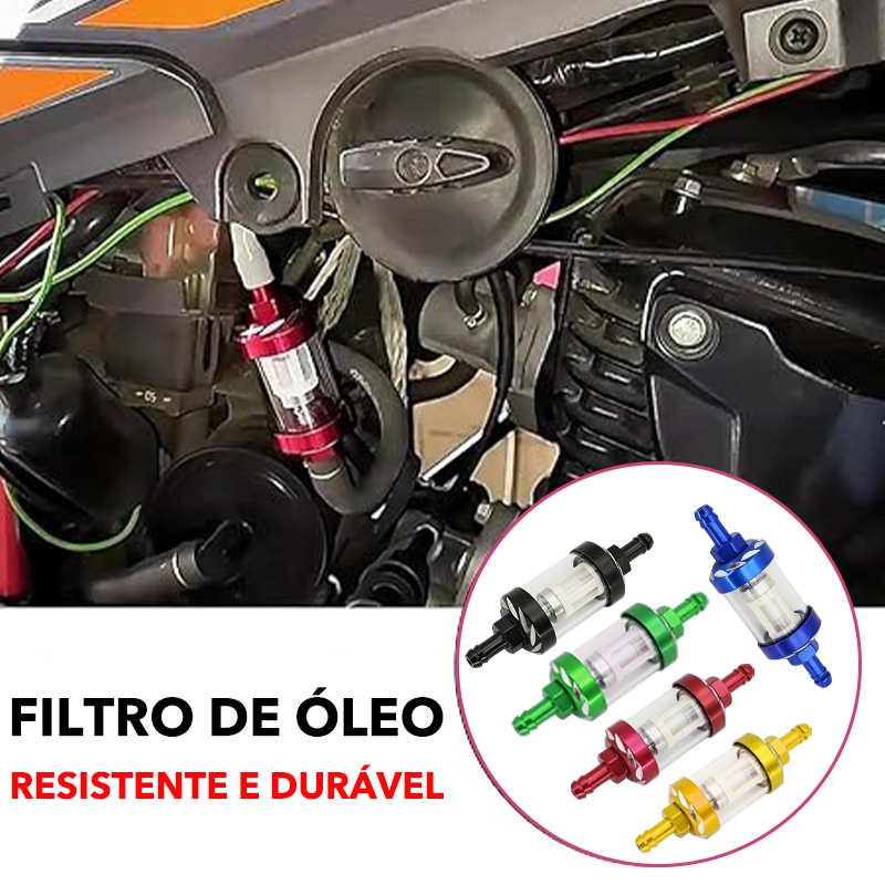 8mm Filtro De Combustível De Moto De 8 Mm-Copo De Vidro E Liga De Alumínio , Design Patenteado Para Bicicleta ATV/Dirt