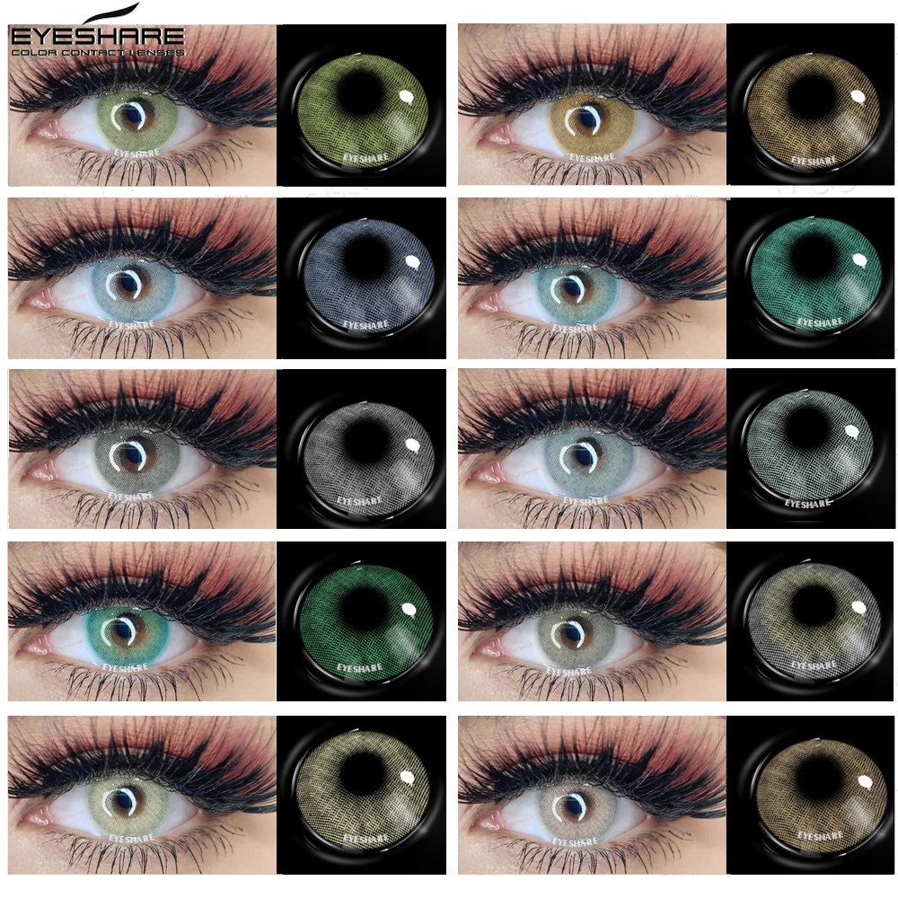 Lentes EYESHARE 1Pair Brasil GIRL Série Novo Produto Coloridas De Contato De Beleza Confortáveis