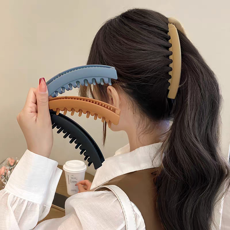 2025 Novo Simples Multi-Colorido Grande Clipe De Banana Diário Rabo De Cavalo Fixo Garra Acessórios De Cabelo Feminino