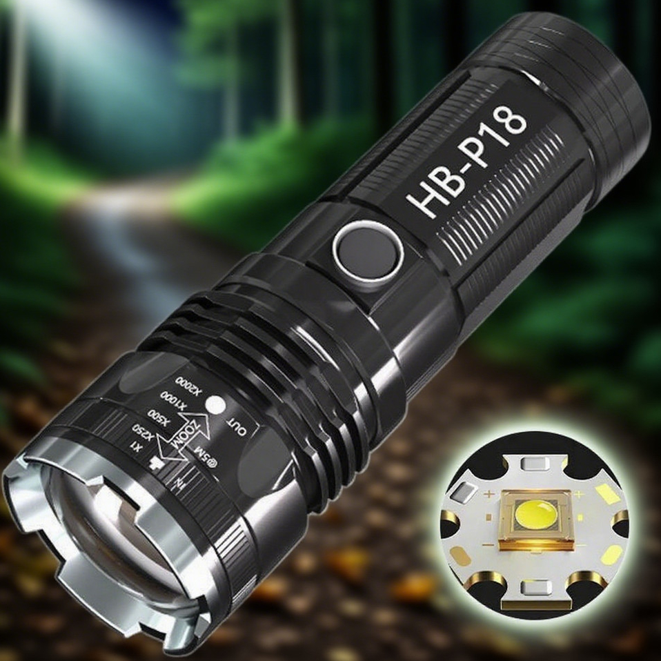 Lanterna Laser Branco Alta Potência 9000mAh Zoom Telescópico 3km Ultra-Longo Alcance