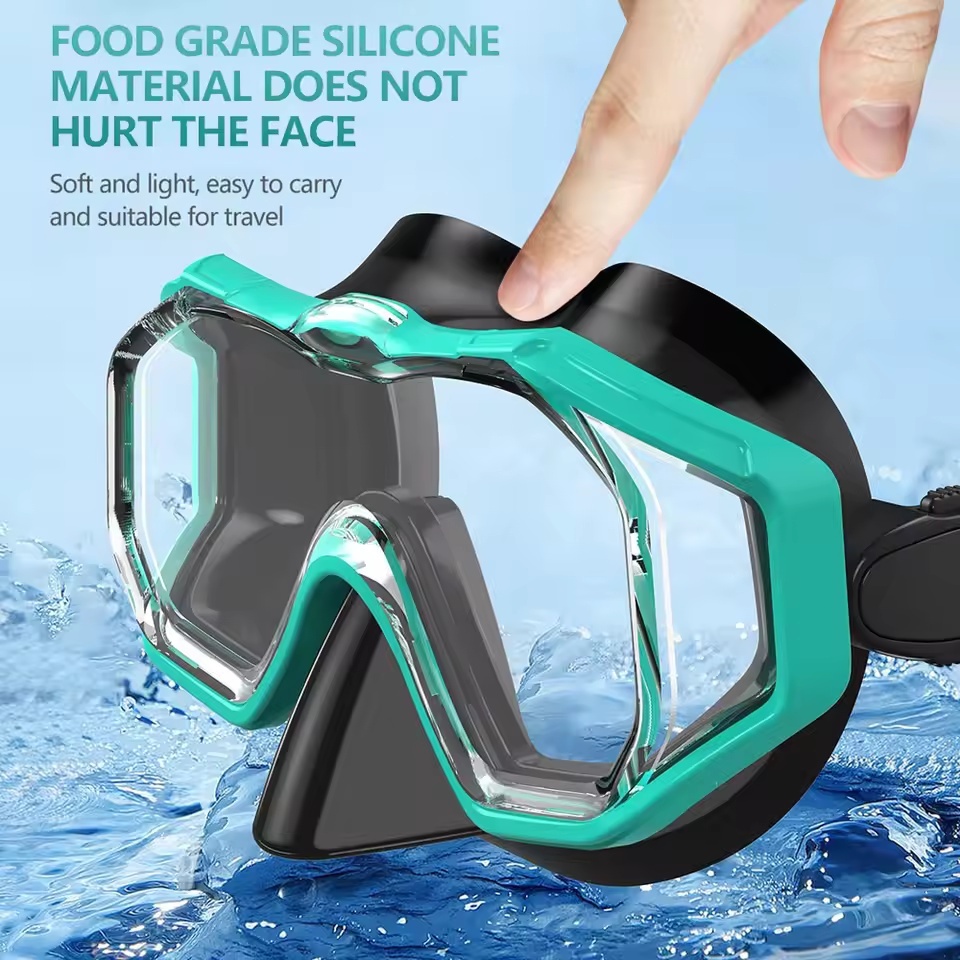 Crianças Máscara De Snorkel 3 Janelas Panorâmica Visão Ampla HD Três Lentes Ajustável Mergulho Natação Para Jovens E