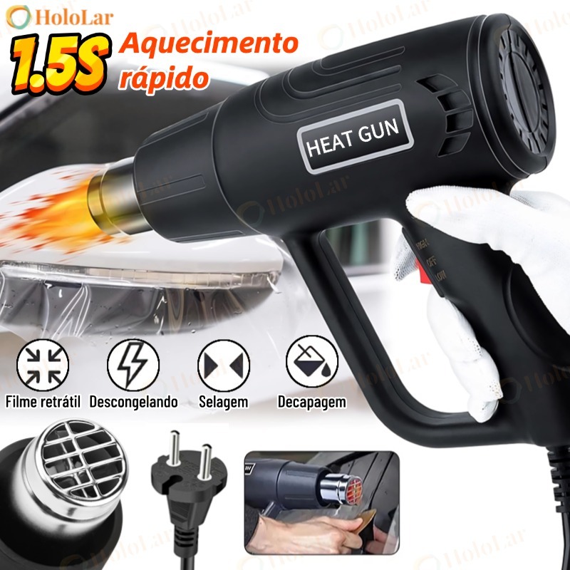 Soprador Térmico 110V/220V 2000w Duas temperatura até 550 °C-HL