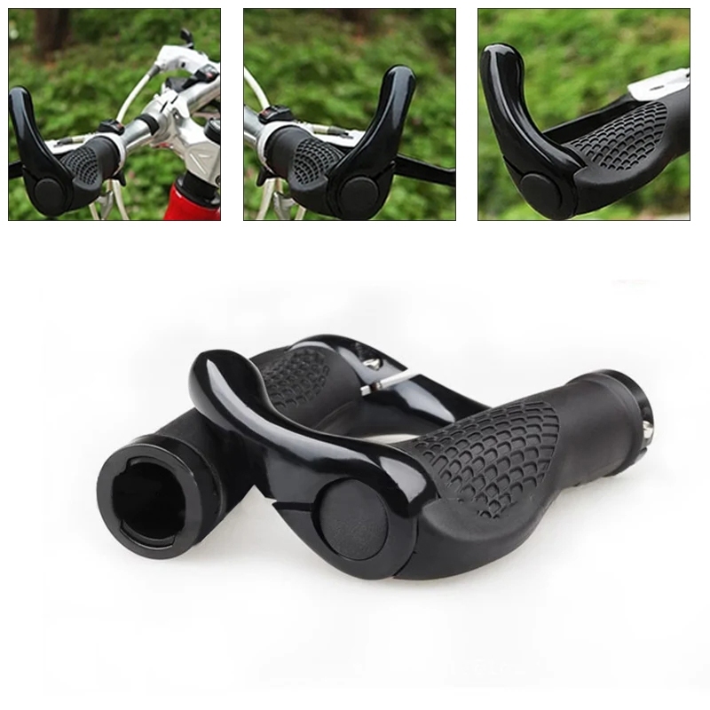 Par Manoplas Anatomicas Guidao Bicicleta Com Trava Bar End
