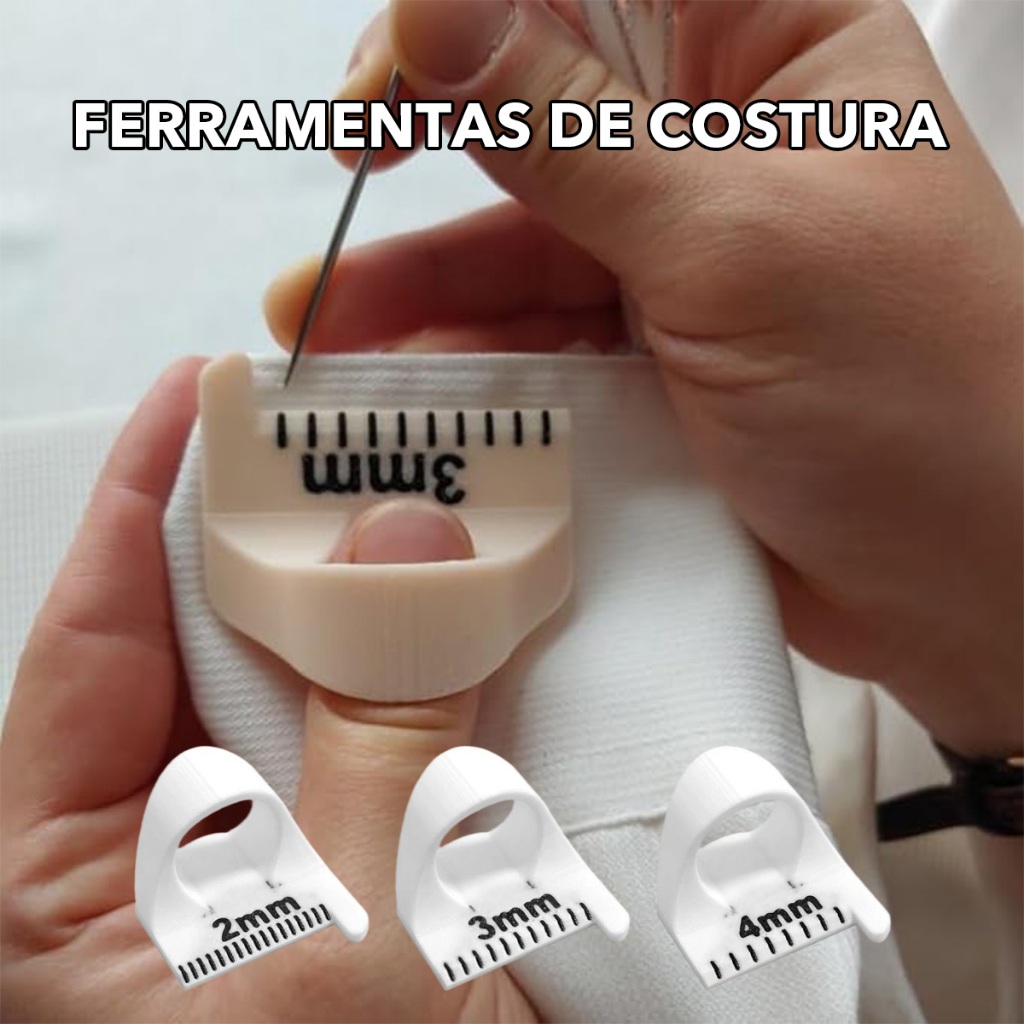 Branco Kit 3 Peças Boloni Régua de Molde Costura DIY, Ferramenta Patchwork para Iniciantes, Impressão 3D Portátil