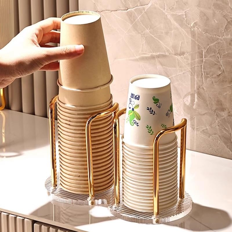 Suporte Para Copos Acrílico Descartável De Chá De Água Prateleira Com Canecas De Pau Mais Longo Organizador Doméstico