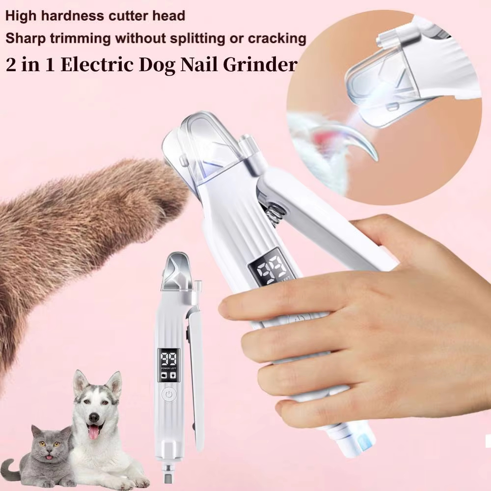 Aparador Elétrico De Unhas Para Animais De Estimação 2 Em 1 Com Luzes LED Moedor E Cães Pequenos , Médios Grandes