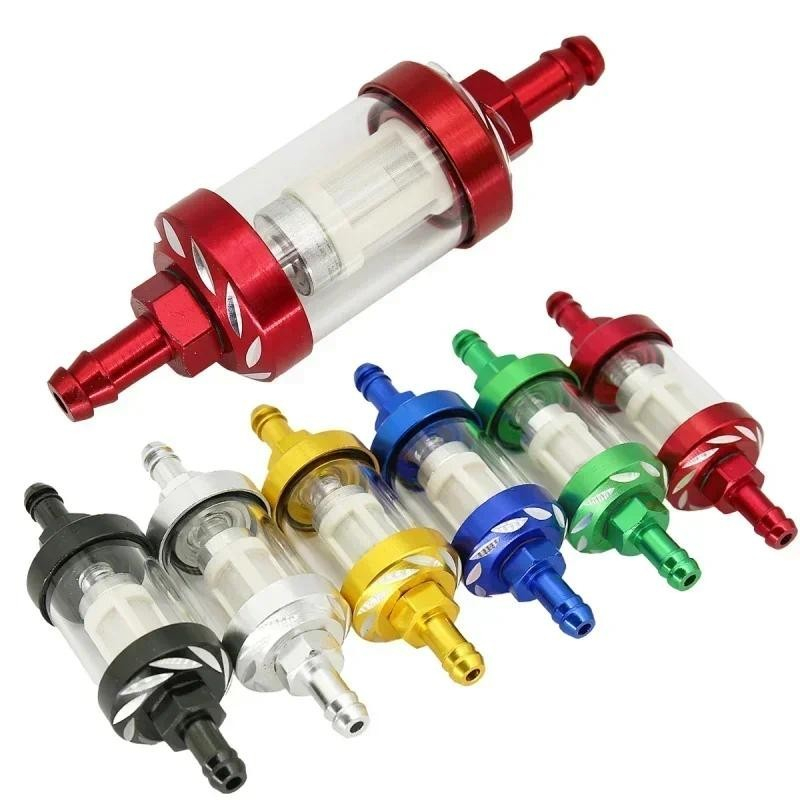 Filtro de Gás Gasolina 8mm CNC Alumínio | Compatível com Moto/Dirt Bike/ATV/Pit Bike | Acessório de Motocicleta