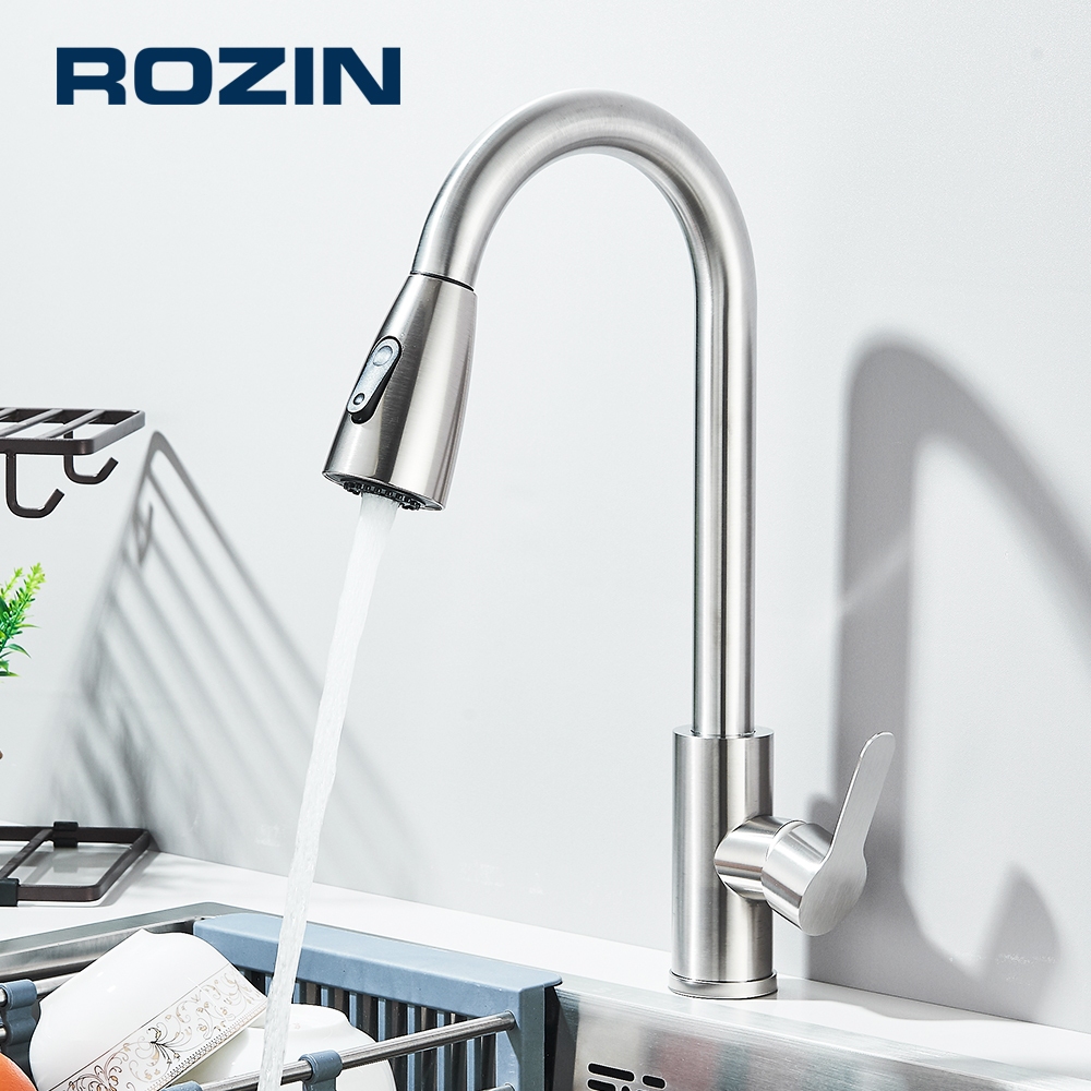 Torneira Cozinha Gourmet Inox,Com Mangueira Flexível e Bico Dupla Função,Para água Quente E Fria