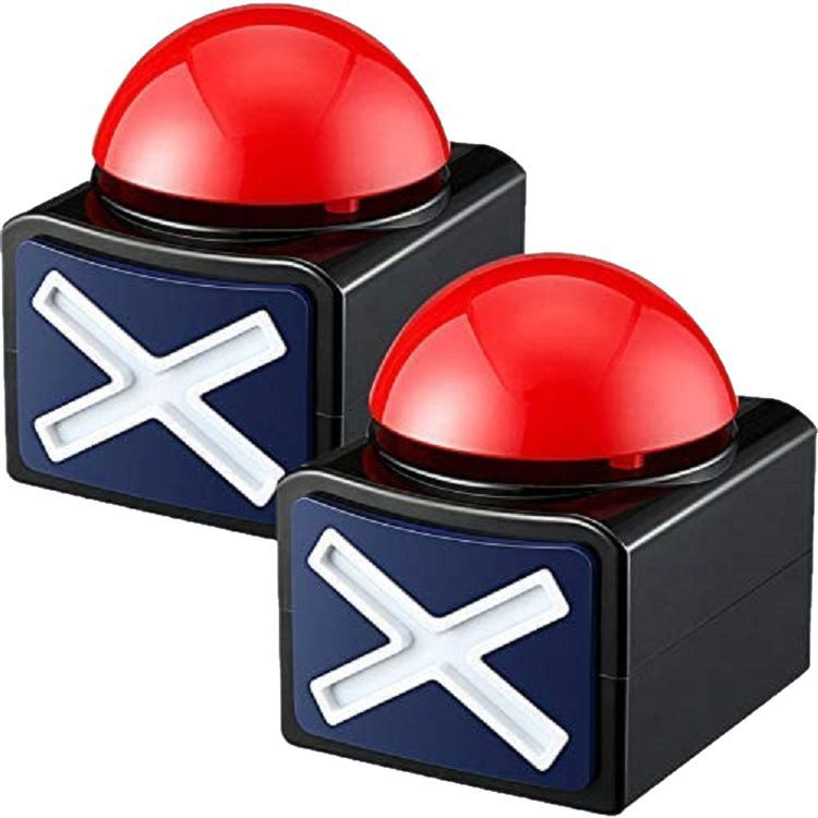Kit 2/1  Jogo Resposta Ao Buzzer , Game Botão De Alarme Sonoro Com Trivia Light Quiz Obtém Talent Toys