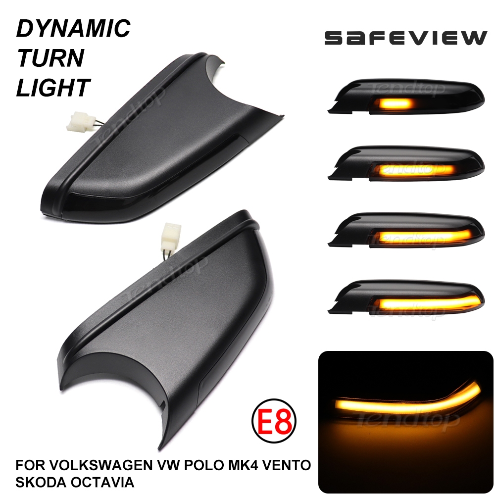 2pcs Espelhos Laterais De Asa De Leds Lâmpada Indicadora Dinâmica De Direcção Para VW Polo mk4 9N3 FL Vento Skoda Octav