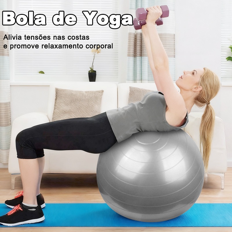 Bola De Ioga De Pilates 65 Cm Com Bomba , Ideal Para Exercícios Abdominais , Alongamento E Treinamento De Equilíbrio
