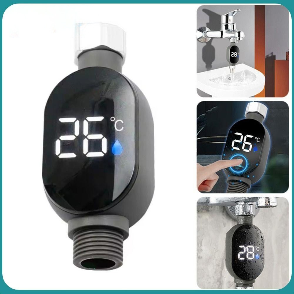 Termômetro de água para chuveiro, Display LED, termômetro de torneira preciso de 0 a 99 graus, Sem função de aquecimento