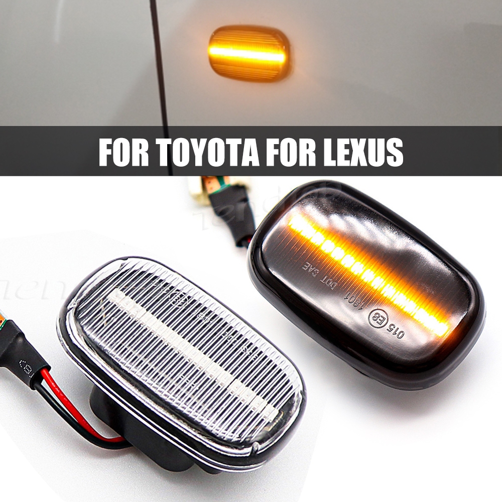 2Pçs Lote LED Dinâmico Pisca-Luzes Indicadora Laterais Para Toyota Corolla Camry Avensis Celica RAV4