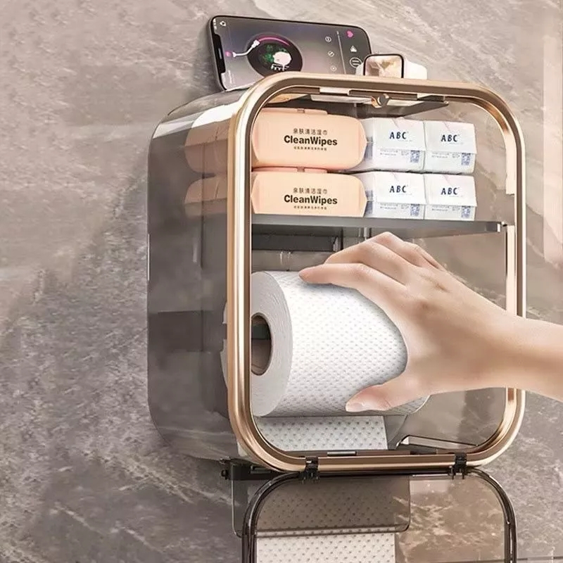 Porta Papel Higiênico Para Banheiro-Organizador Compacto E Prático