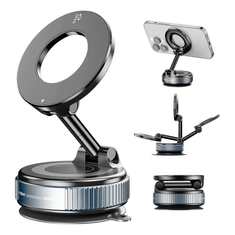 Suporte Magnético p/ Celular no Carro 360° - Dobrável e Ajustável Fixação Forte p/ Todos Smartphones