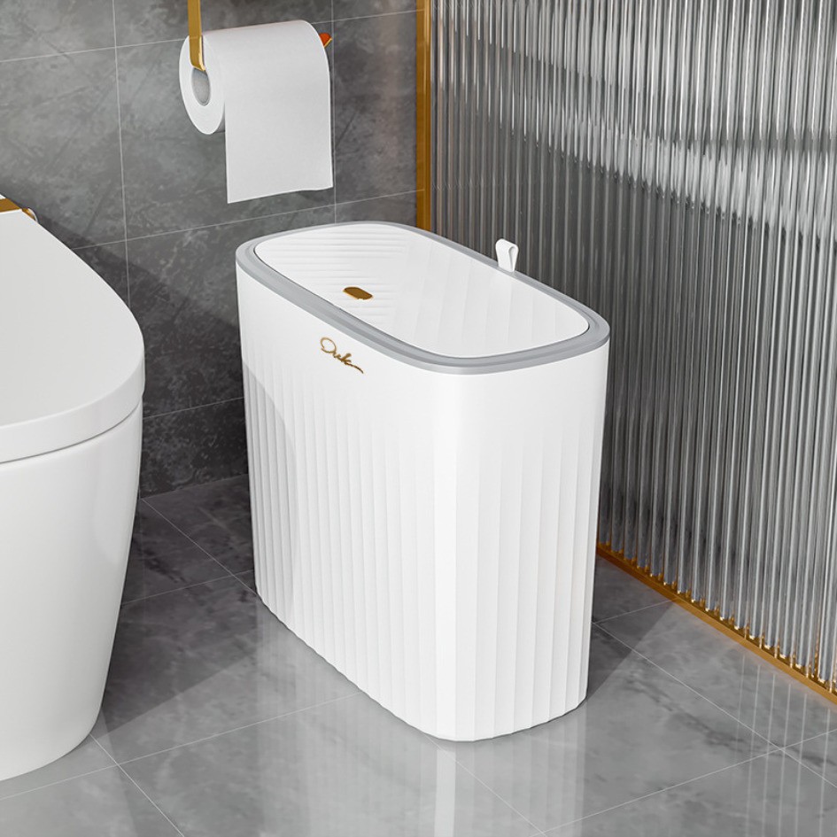 haosin Lixeira Grande com Tampa de Click Pressão, Ideal Para Uso em Cozinhas, Salas e Banheiros.