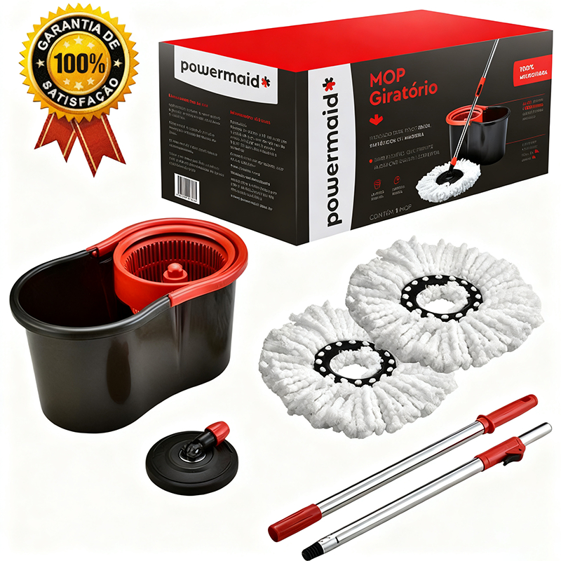 haosin Mop Cleaner Profissional 8 Litros Cesto Giratório Rodo Esfregão Limpeza Facil