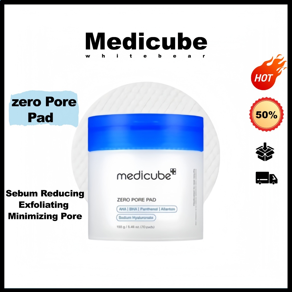 5.5 [medicube] No . 1 Zero Pore Pad 2.0 70pads/Esfoliante | Redução De Sebo Minimizando Poros Ácido Salicílico