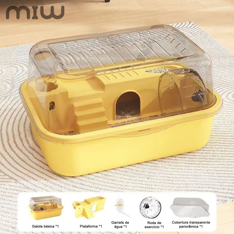 Gaiola De Acrílico Para Hamster, Casinha Para Hamster, Inclui Roda De Exercícios E Bebedouro.