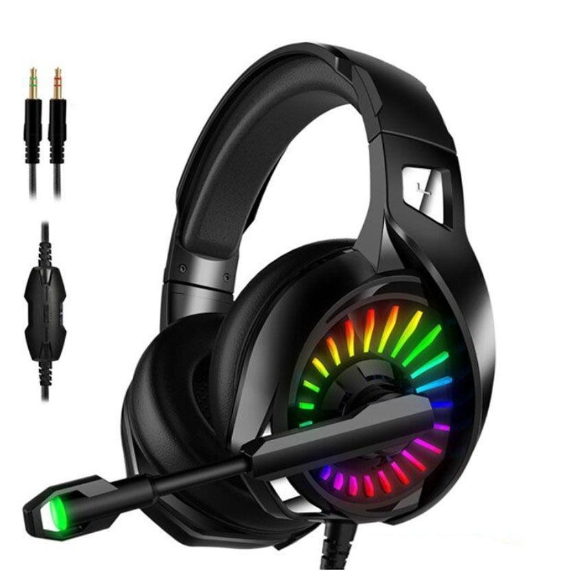 Headset Gamer Com Fio Profissional, Iluminação RGB, Microfone Ajustável E Alto-Falante Ajustável Para PC, PS4, XBOX