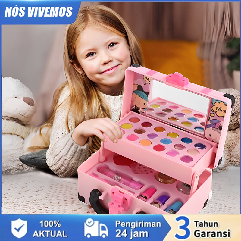 Kit De Maquiagem De 32 Peças Para Crianças/Lavável Set Meninas Cosméticos Portáteis/Princesa