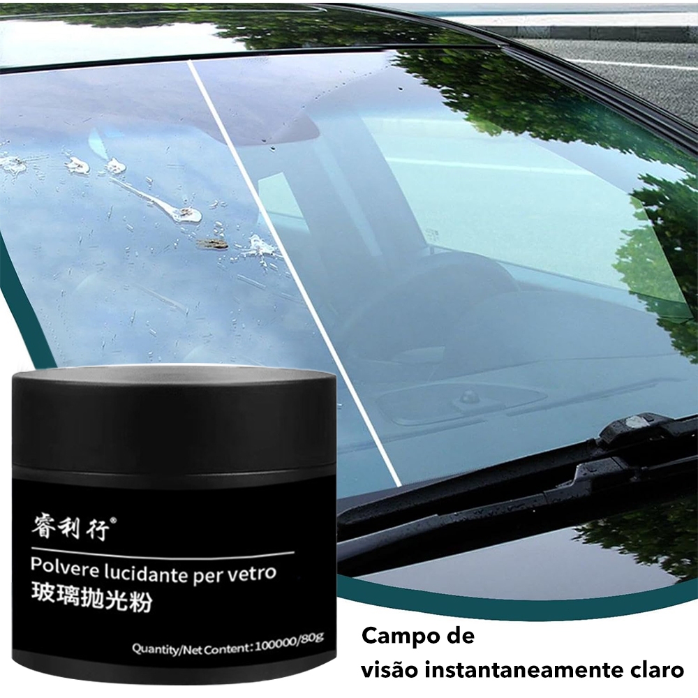 80g Pó de vidro para vitrificação de vidro, pó para vidros,reparo de carro, melhora a clareza Visual