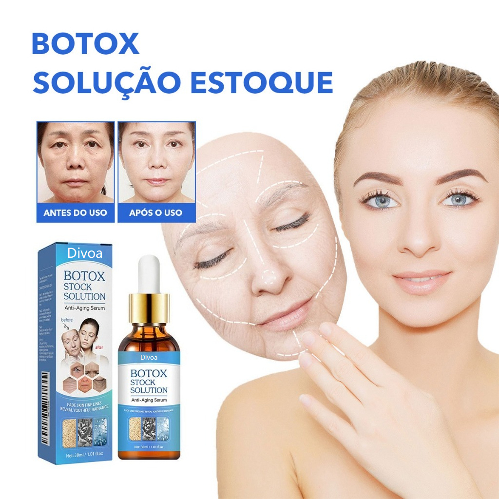 DIVOA Botox Líquido Retinol Soro Colágeno Facial Anti-envelhecimento Branqueamento Pontos Escuros Clarear E Pele Macia