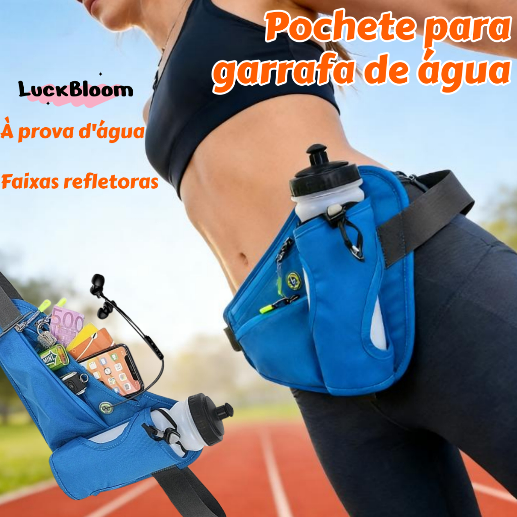 Pochete Esportiva Corrida Telefone Móvel Com Porta Garrafas De Água Para Caminhadas Ciclismo