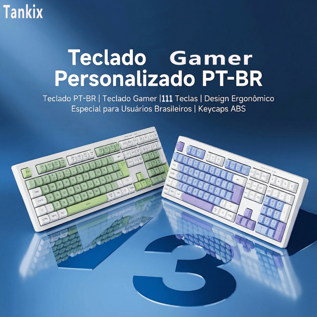 Teclado Para Jogos Retroiluminado De 111 Teclas-Layout Português , Design Ergonômico , Responsivo