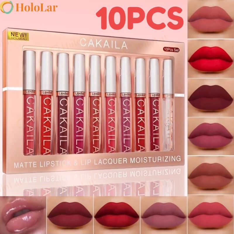 Conjunto Labial Fosco De Veludo CAKAILA De 10 Cores-À Prova D'água, Não Desbota , De Longa Duração