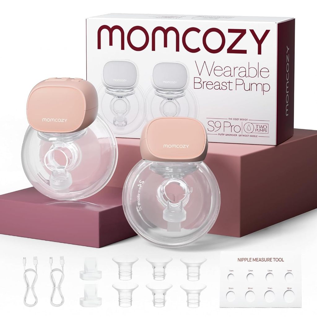 Bomba Tira Leite Vestível Atualizada Momcozy S9 Pro , Design Mãos-Livres Com Bateria Estendida E Display LED , Elétrica 